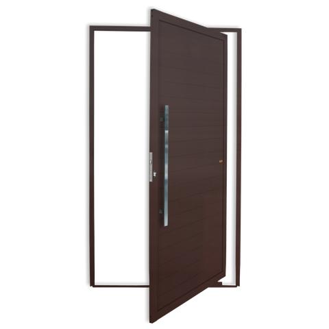 Porta Pivotante Alumínio Lambril c/Puxador e.Marrom Corten 100 Brimak