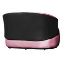 Ver imagem 4 de Kit 2 Poltronas e 1 Namoradeira Orgânica Beatriz Veludo Composê Corino Preto - Estopar Veludo Rosa C