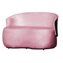 Ver imagem 3 de Kit 2 Poltronas e 1 Namoradeira Orgânica Beatriz Veludo Composê Corino Preto - Estopar Veludo Rosa C