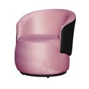 Ver imagem 6 de Kit 2 Poltronas e 1 Namoradeira Orgânica Beatriz Veludo Composê Corino Preto - Estopar Veludo Rosa C