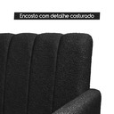 Ver imagem 7 de Conjunto Namoradeira + 2 Poltronas Decorativas Nina Resistente Bouclé:Preto