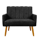 Ver imagem 5 de Conjunto Namoradeira + 2 Poltronas Decorativas Nina Resistente Bouclé:Preto