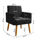 Ver imagem 4 de Conjunto Namoradeira + 2 Poltronas Decorativas Nina Resistente Bouclé:Preto