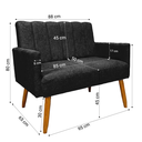Ver imagem 3 de Conjunto Namoradeira + 2 Poltronas Decorativas Nina Resistente Bouclé:Preto