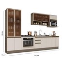 Ver imagem 5 de Cozinha Completa 7 Peças Connect Duna/cristal com Cristaleira e Rodapé - Móveis Henn