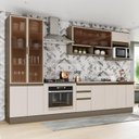 Ver imagem 2 de Cozinha Completa 7 Peças Connect Duna/cristal com Cristaleira e Rodapé - Móveis Henn