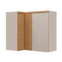 Ver imagem 2 de Armário Aéreo de Canto 3 Portas 100% MDF Allure Marrom/Jequitibá/Gris Fosco