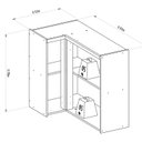 Ver imagem 3 de Armário Aéreo de Canto 3 Portas 100% MDF Allure Marrom/Jequitibá/Gris Fosco