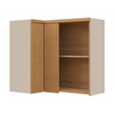 Ver imagem 4 de Armário Aéreo de Canto 3 Portas 100% MDF Allure Marrom/Jequitibá/Gris Fosco