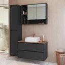 Ver imagem 1 de Conjunto Banheiro Armarios Modulares Crart-CON020 6 Portas MDP 108,2cm Grafite Multimoveis