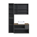 Ver imagem 2 de Conjunto Banheiro Armarios Modulares Crart-CON020 6 Portas MDP 108,2cm Grafite Multimoveis