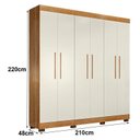 Ver imagem 2 de Guarda Roupa Casal Flórida 6 Portas Amadeirado Off White Acetinado - Tigus