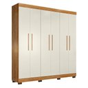 Ver imagem 1 de Guarda Roupa Casal Flórida 6 Portas Amadeirado Off White Acetinado - Tigus