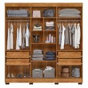 Ver imagem 5 de Guarda Roupa Casal Flórida 6 Portas Amadeirado Off White Acetinado - Tigus