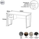 Ver imagem 3 de Mesa Escrivaninha Industrial 120cm Tampo 30mm com 2 Gavetas Pés em Metal F5 Office Cor:Preto