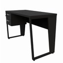 Ver imagem 5 de Mesa Escrivaninha Industrial 120cm Tampo 30mm com 2 Gavetas Pés em Metal F5 Office Cor:Preto