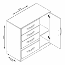 Ver imagem 3 de COMODA COM SAPATEIRA VENUS BRANCA MOVAL FLEX ROSA/LILAS/AZUL/PRETO