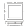 Painel Led 18w Embutir Taschibra Quadrado 22cm Branco Lys 4000k - 5