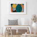 Ver imagem 2 de Quadro para Copa Abstrato Tropical - 60x48cm:madeira Branca