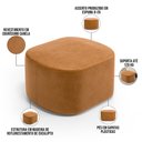 Ver imagem 4 de Kit 2 Puffs Decorativos Orgânico para Living Quarto 70cm Doha W01 Couríssimo Canela - Lyam Decor