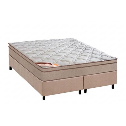 Cama Box Crc Queen + Colchão Molas Pocket Castor Revolution 158x198