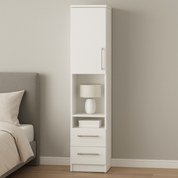 Modulo Ja Mesa de Cabeceira Alto Georgia Branco Fosco - 3