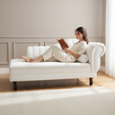 Ver imagem 2 de Recamier Decorativo Divã Amsterdã 147cm Lado Esquerdo Couro Branco