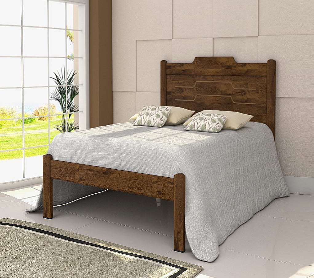 Cama Mary Solteiro 100% Mdf Acompanha Colchão:Malbac