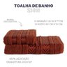 Jogo Toalha Banho e Rosto 100% Algodão 2 Pçs Zion Mascavo - 4