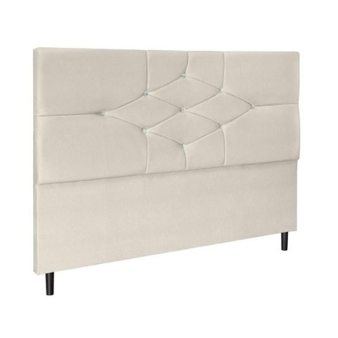 Cabeceira Cama Box Casal 140 Cm Virgínia Suede Bege