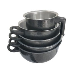 Conjunto de Panelas Alumínio Caçarola Com Tampa com Alças - Preto Craqueado - 2 Conjunto de Panelas Alumínio Caçarola Com Tampa com Alças - Preto Craqueado - 2