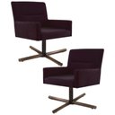 Ver imagem 1 de Kit 2 Poltronas Giratórias Base Xis Madeira Angel B-292 Uva