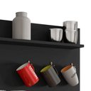 Ver imagem 3 de Painel Cantinho do Café C/ Prateleiras e Suporte para Xícaras e Canecas Preto