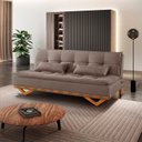 Ver imagem 1 de Sofa Cama para Sala de Estar Ref 42 - 2500-b Capri Marrom Claro/Avelã