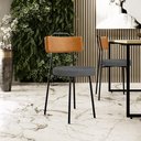 Ver imagem 2 de Kit 04 Cadeiras Estofada Sala De Jantar Barcelona L02 Couríssimo Whisky Linho Cinza Escuro - Lyam