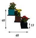 Ver imagem 2 de Kit 3 Vasos com Suporte Parede Escada para Plantar e Decorar Bgplasticos V1013 Azul Turquesa 018