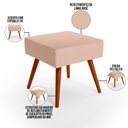 Ver imagem 4 de Puff Banqueta Decorativa com Pés Palito Lívia W01 Linho Rosê - Lyam Decor