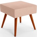 Ver imagem 2 de Puff Banqueta Decorativa com Pés Palito Lívia W01 Linho Rosê - Lyam Decor