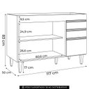 Ver imagem 4 de Balcão Gabinete 120cm 3 Portas 2 Gavetas Michigan Branco - Lumil Móveis