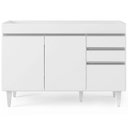 Ver imagem 6 de Balcão Gabinete 120cm 3 Portas 2 Gavetas Michigan Branco - Lumil Móveis