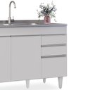 Ver imagem 6 de Balcão Gabinete 120cm 3 Portas 2 Gavetas Michigan Branco - Lumil Móveis