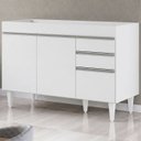 Ver imagem 1 de Balcão Gabinete 120cm 3 Portas 2 Gavetas Michigan Branco - Lumil Móveis