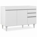 Ver imagem 2 de Balcão Gabinete 120cm 3 Portas 2 Gavetas Michigan Branco - Lumil Móveis