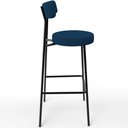 Ver mais imagens de Kit 05 Banquetas Altas Cozinha Bar Sala De Jantar Em Aço Milão L02 Suede Azul Marinho - Lyam Decor