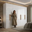 Ver imagem 5 de Guarda-Roupa Casal 8 Portas 4 Gavetas 100% MDF Branco Albert