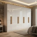 Ver imagem 1 de Guarda-Roupa Casal 8 Portas 4 Gavetas 100% MDF Branco Albert