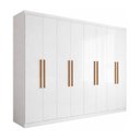 Ver imagem 2 de Guarda-Roupa Casal 8 Portas 4 Gavetas 100% MDF Branco Albert