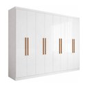 Ver imagem 2 de Guarda-Roupa Casal 8 Portas 4 Gavetas 100% MDF Branco Albert