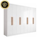 Ver imagem 3 de Guarda-Roupa Casal 8 Portas 4 Gavetas 100% MDF Branco Albert