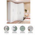 Ver imagem 4 de Guarda Roupas Modulado de Canto Diagonal 3 Peças com 5 Portas e 4 Gavetas Alpes Luciane Móveis